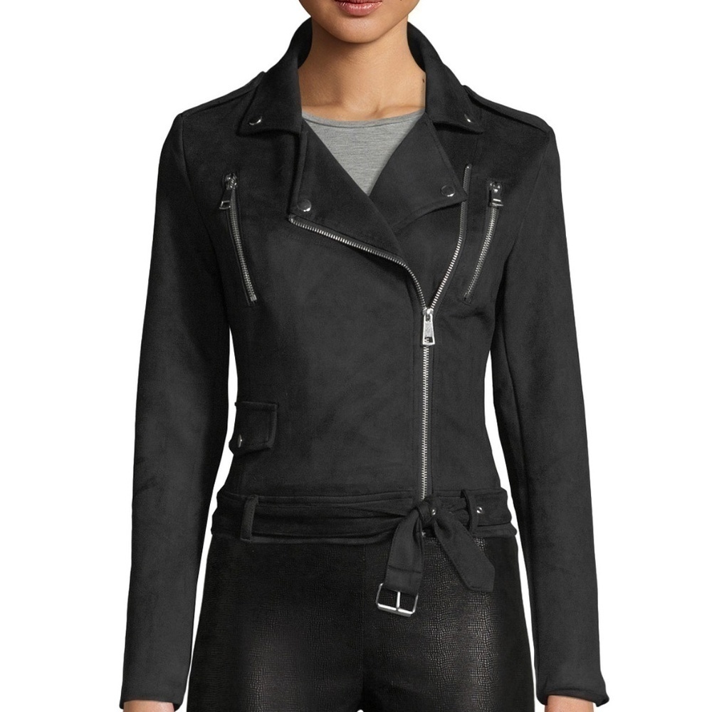 Free Generation Faux Suede Moto Jacket